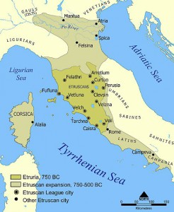 Etruscan civilisation map