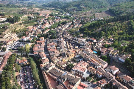 Greve in Chianti on the flood plain of the Greve river