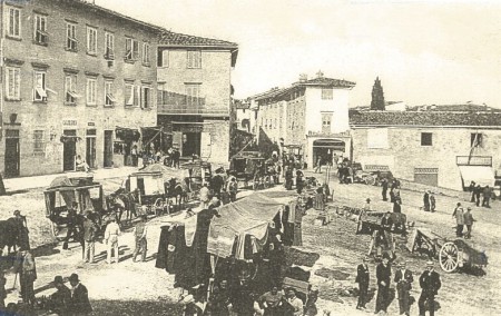 The piazza of Impruneta during the 19 C