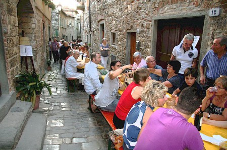 rione dinner in Montefioralle