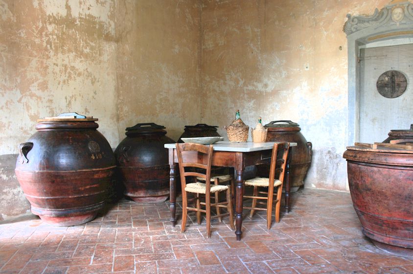 antique terracotta olive oil jars